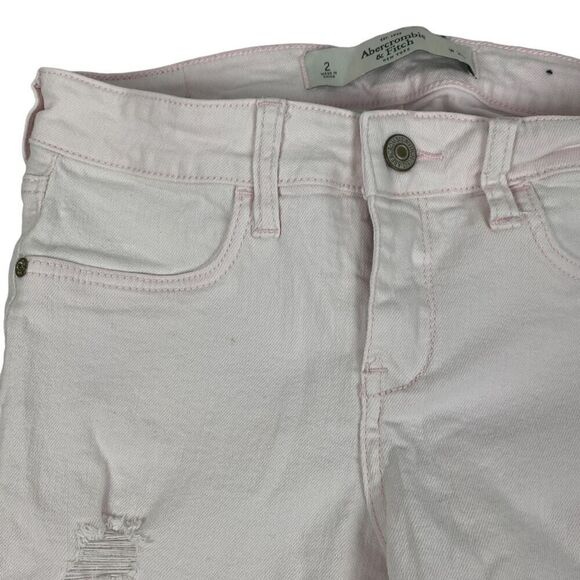 Abercrombie & Fitch Pink Zippered Ankle Skinny Denim Jeans size 2 - Picture 5 of 7